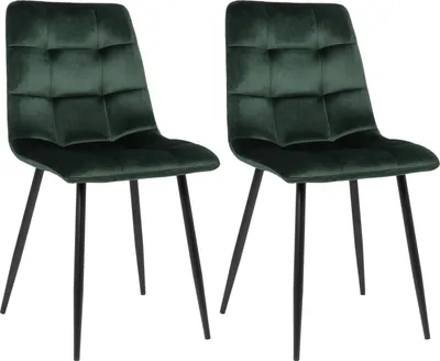 Produktbild von 2er Set Esszimmerstuhl HLO-CP26 Samt grün