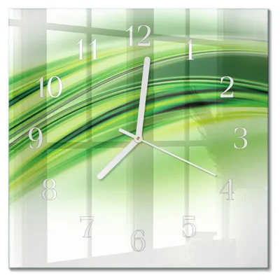 Produktbild von Tulup Glasuhr Wanduhr Küchenuhr Echt-Glas 30x30 cm Modern Dekorativ Geräuschlos Weiße Zeiger - Abstrakte Kunst