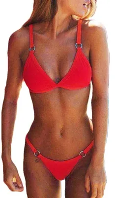 Produktbild von Solidchoice – Damen-Bikini aus Tweed-Optik mit Push-up-BH und sportlichem Look