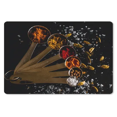 Produktbild von MuchoWow® Mauspad Mousepad Gewürze - Löffel - Salz - Gewürze - Schwarz 27x18 cm - Mousepads - Maus Mat - Pad - Mausunterlage - Büroartikel - Desk Matten