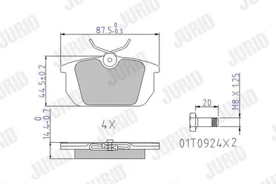 Produktbild von JURID Bremsbeläge Satz Hinten für ALFA ROMEO SPIDER (916S) 571409J