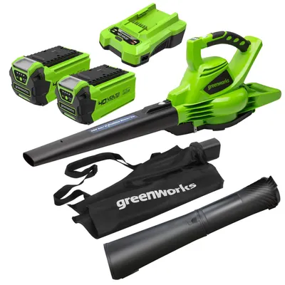 Obrázok produktu pre Akumulátorový fukár/vysávač lístia Greenworks GD40BV 40V - s batériou a nabíjačkou