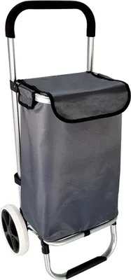 Produktbild von Alu Trolley Einkaufstrolley Tasche Einskaufsroller Einkaufswagen grau
