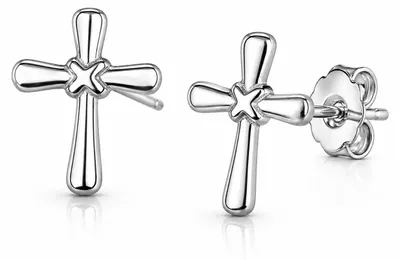 Produktbild von Ohrringe Kreuz 925 Silber Damen Herren Ohrstecker