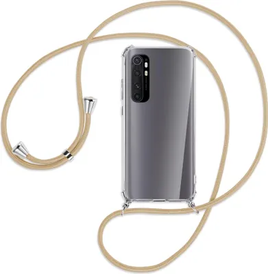 Produktbild von Handykette Backcover-Schutzhülle mit Band (Metall silberfarben) für Xiaomi Mi Note 10 Lite - caramel
