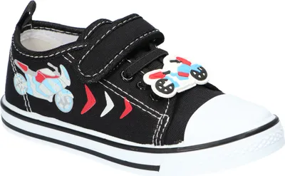 Produktbild von AMERICAN CLUB TEN165 Kinder-Sneaker mit Klettverschluss, Kinderschuhe, Ledereinsatz Schwarz 27