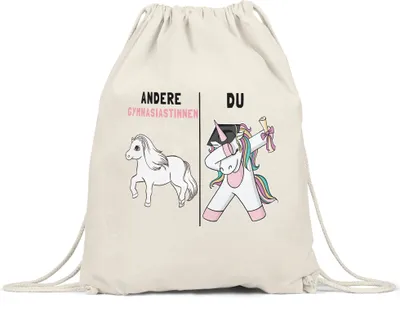 Produktbild von Andere Gymnasiastinnen Du Turnbeutel Gymsack  Pferd Einhorn Geschenkidee Lustig Gymnasium 5. Klasse