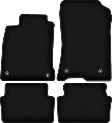 Immagine prodotto di Tappetini in velluto per Renault Laguna III (2007-2015, liftback, station wagon) neri, set 4 pz, con fissaggi