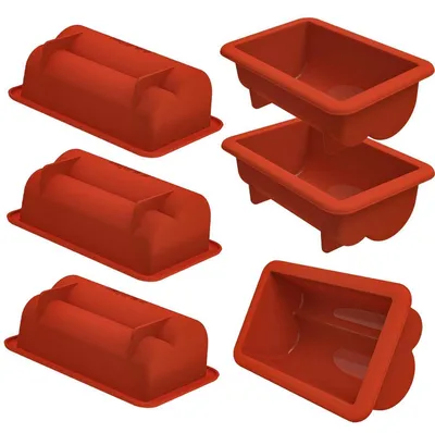 Produktbild von Stollenform Silikon 6 Stück Mini Kuchenform 15 x 10 x 5,1 cm Hitzebeständig