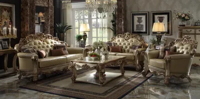 Produktbild von Königliche Sofagarnitur 3+2 Sitz Gruppe Sofa Couch Polster Garnitur Chesterfield