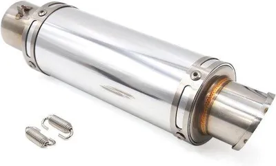 Produktbild von 51 mm Ø Rostfreies Silberfarben Auspuffrohr - Leistungssteigerung mit Schalldämpfung