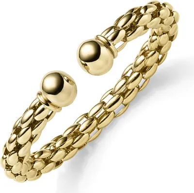 Produktbild von 8,5mm Lotus-Armspange offener Armreif aus 585 Gold Gelbgold 58,5x45mm