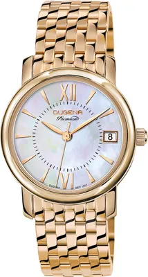 Produktbild von Dugena 7090157 Damen-Armbanduhr, Gold-Gehäuse, Metall-Armband