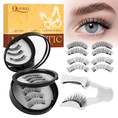 Produktbild von Wiederverwendbare magnetische Wimpern mit Applikator, kein Kleber erforderlich (DH02+04)