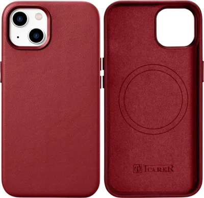 Obrázek produktu pro Icarer Case Kožené pouzdro s Magsafe pro Iphone 14+ Red