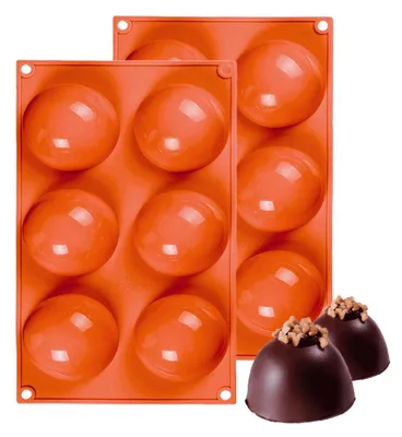 Immagine prodotto di Stampi in silicone, forma semicircolare a cupola, 6 cavità, confezione da 2 pezzi