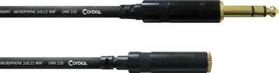 Produktbild von Cordial CFM 0.15 VY, 3.5mm, Männlich, 6.35mm, Weiblich, 0,15 m, Schwarz