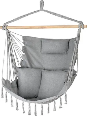 Produktbild von Famanu Hängestuhl mit Kissen, belastbar bis 150 kg - Boho-Style