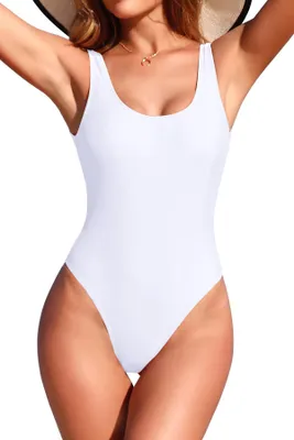 Produktbild von SHEKINI Einteiliger Damen Badeanzug U Ausschnitt Sport Badeanzug Damen Bauchweg(