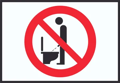 Produktbild von Bitte im Sitzen pinkeln Symbol Schild A3 Rückseite selbstklebend
