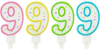 Produktbild von Zahlenkerze "9" Punkte 7,5 cm, 1 Stk.