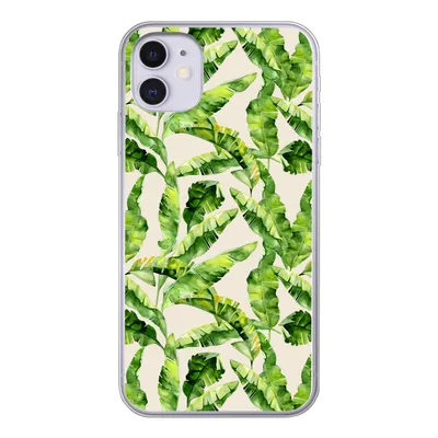 Produktbild von MuchoWow® Handyhülle Schutzhülle Hülle für iPhone 11 Palmenblatt - Muster - Tropisch Silikon Softcase Handy Hülle - Handytasche