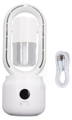 Produktbild von Tischventilator ohne Flügel mit Luftbefeuchter, 3 Geschwindigkeitsstufen, schnelle Kühlung, 4000 mAh, leiser Ventilator für das Büro