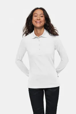 Produktbild von HAKRO MIKRALINAR® Longsleeve-Polo Damen 215 weiß, M