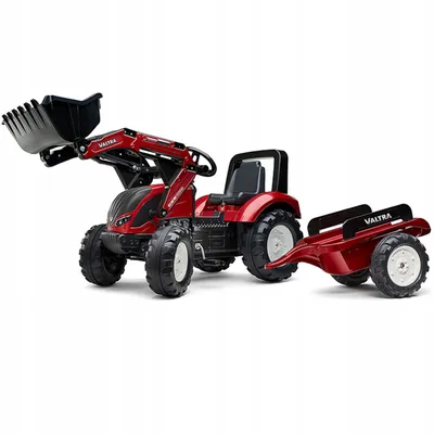 Image de Tracteur Valtra S4 à pédales, avec pelle et remorque, pour enfants de 3 à 7 ans