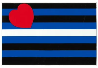 Produktbild von Leather Flag Aufkleber / Sticker 5,0 x 7,6cm / 2 x 3 inch (12er Pack)