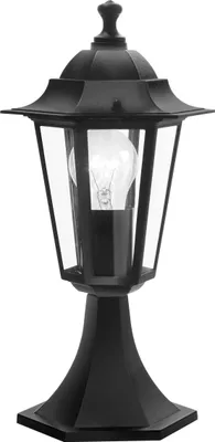 Produktbild von EGLO Außen-Sockellampe Laterna 4, 1 flammige Außenleuchte, Sockelleuchte aus Aluguss in Schwarz und Glas in Transparent, E27 Fassung, IP44