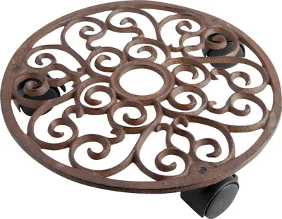 Produktbild von Esschert Design | Vozík na rastliny - 29 cm - Rustikálny - S 3 kolieskami - Kvalitná liatina