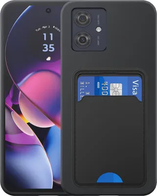 Obrázek produktu pro Vhodné pro Motorola Moto G54 / G54 Power / G64 Pouzdro na telefon s držákem karet TPU - Flexibilní zadní kryt Pouzdro ze silikonu TPU s přihrádkou na karty - černé - Smartphonics