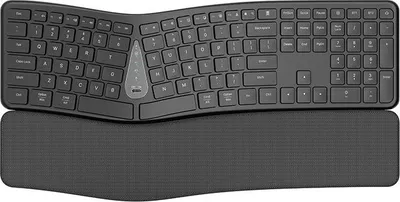 Produktbild von INF Ergonomische Tastatur Bluetooth 2.4G Wireless Wiederaufladbar - Leise Tasten mit Handballenauflage