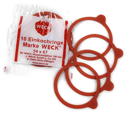Einmachringe 54 x 67 mm, rot, Gummi, 10 Stück