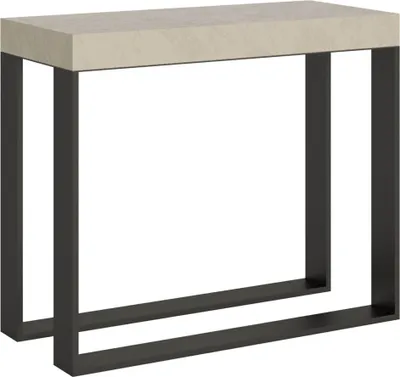 Produktbild von ITAMOBY - Ausziehbarer Konsolentisch 90x40/300 cm Elettra Kaschmir mit Eisenrahmen aus Anthrazit