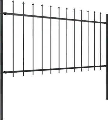 Obrázek produktu pro vidaXL Zahradní plot s hrotem z oceli 537 x 100 cm černý