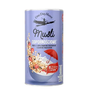 Produktbild von OneDayMore | Immun Müsli ohne Zuckerzusatz | mit Vitamin C, Nüssen und Früchten, 400g