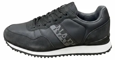 Image de Baskets homme Napapijri, noires, en polyuréthane, style décontracté, avec plateforme et lacets