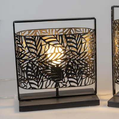 Produktbild von Tischlampe, Leuchte BLÄTTER 30x32cm matt schwarz aus Metall Formano WA