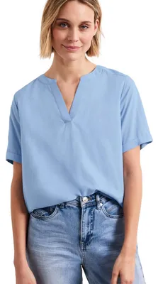 Produktbild von Street One Bluse mit Split Neck und Turn-Up original Blue 40