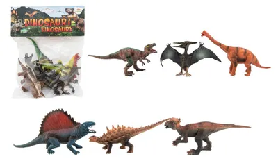 Obrázok produktu pre Plastová figúrka dinosaura, 14-19 cm, 6 kusov v balení