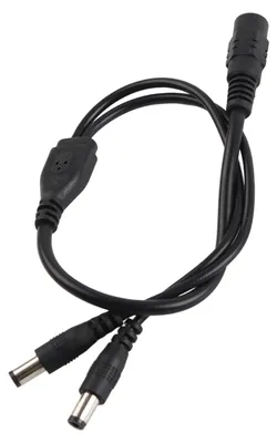 Image de Câble d'extension long pour caméra de surveillance, permettant d'éviter les connexions avec une prise DC 5,5 x 2,1 mm et permettant de connecter plusieurs caméras à un seul adaptateur, idéal pour les professionnels de la sécurité