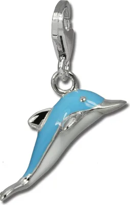 Produktbild von SilberDream Charm Anhänger Delfin blau weiß 925er Silber Emaille FC831H