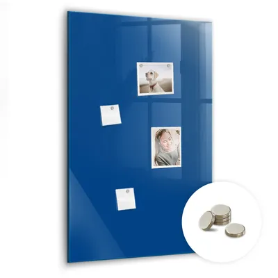 Obrázek produktu pro Magnetická Tabule na Zeď Skleněná - Memo Board Kleněnou Přední Stranou - 5 magnetů v balení - 60x90 cm - Barva modrá