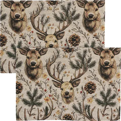 Produktbild von Erwin Müller Tischset Hirsch" 2er-Pack braun-grün 35x50 cm"