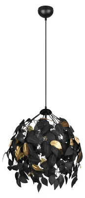 Zdjęcie produktu dla Lampa wisząca LEAVY czarno-złota 1xE27x28W metal wym:150x38x38cm IP20 RL