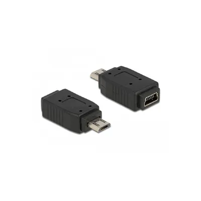 Produktbild von DeLOCK Adapter USB micro-B Stecker zu mini USB 5pin Buchse, USB micro-B, mini USB 5p, männlich/weiblich