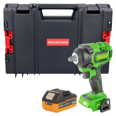 Produktbild von Procraft PWA18bb Akku Schlagschrauber 20 V 550 Nm 1/2" Brushless + 1x Akku 4,0 Ah + RHINO Toolcase - ohne Ladegerät