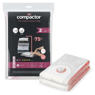 Image de COMPACTOR - Lot 2 sacs rangement sous vide Vac&Roll - 40 x 0 x H.60 cm - Transparent